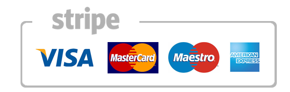 Stripe, Visa, MasterCard, Maestro, American Express